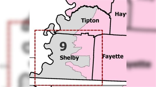 Updated redistricting map splits Tipton County into 2 congressional districts