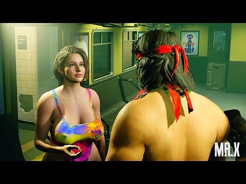 Resident Evil 3 Remake Jill with Curvy Baywatch Rainbow Swimsuit Gameplay PC Mod