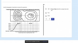 Use the topographic map below to answer the questions.True or... | Filo