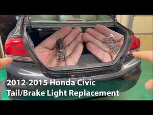 9th Gen Honda Civic Tail Light Brake Light Bulb Replacement Tutorial (2012-2015)