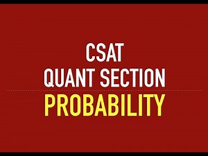 CSAT SERIES FOR UPSC || IAS - Probability