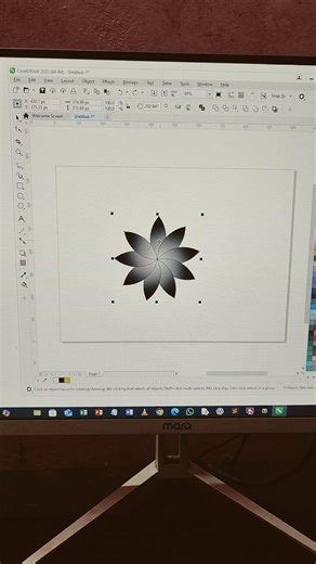 #Coreldraw flower design in Coreldraw #shorts