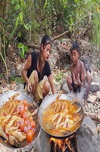 23K views · 170 reactions | Yummy duck curry! Cooking duck spicy for dinner - Survival cooking in forest | CHEF GIRL | Facebook