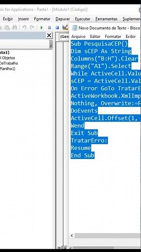 Localizar cep automatico no Excel