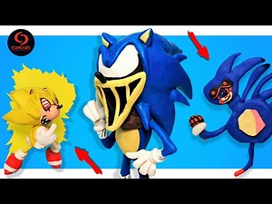 Sonic Corrupted and Super Sonic, SANIC.EXE with clay | Friday Night Funkin' Mods