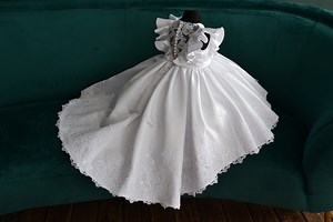 Holy Communion Dress, 1st Communion, White Satin Dress, Baby Wedding Dress, First Communion Dress,baptism Gown for Toddler Girl With Train - Etsy