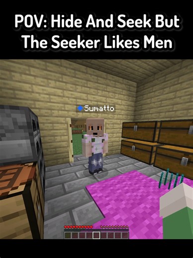 POV: Hide And Seek But The Seeker Likes Men In Minecraft ( FT: @Sumatto ) #Minecraft #mc #mcyt #funnymoments #minecraftmemes