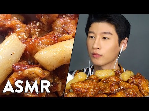 *ASMR* KOREAN FRIED CHICKEN KFC + RICE CAKES 먹방 (No Talking) Crunchy Eating Sounds