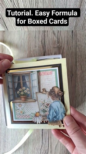 Tutorial. Easy Formula for Gift Boxed Cards using Stamperia #shorts