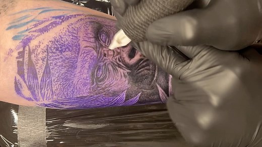 188K views · 10K reactions | Full time lapse of this black and grey gorilla tattoo | Chrissy Lee Tattooist | Facebook