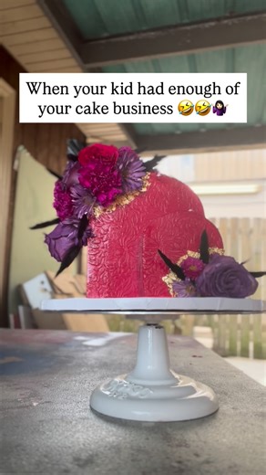 Julie Fradella on Instagram: "All I wanted was a calm setup video… Next thing I know, my son grabs a bat, punches the cake, and tosses what’s left over the wall like he’s doing the Lords work 😂 This is what happens when your kid grows up surrounded by cake. He said he’s tired of frosting, tired of tiers, and tired of buttercream life 😭 If get that ish outta here was a person 🤣🤣🤣🤣 Edit-And for the slow people. The group of y’all that think social media is facts and any other people in betwe