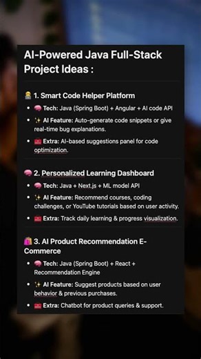 AI-Based Java FullStack Project Ideas
