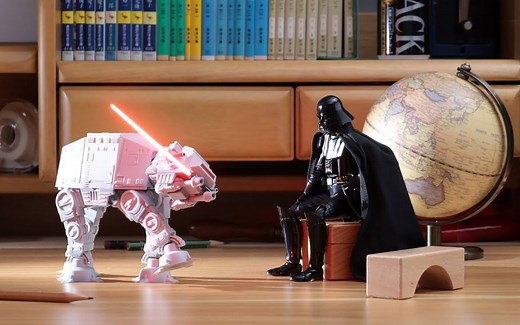 【星球大战】定格动画丨达斯维达使用光剑驯服AT-AT翻车指南【Animist】