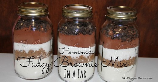 Fudgy Brownie Mix in a Jar- Fast and Easy Homemade Gift - Six Figures Under