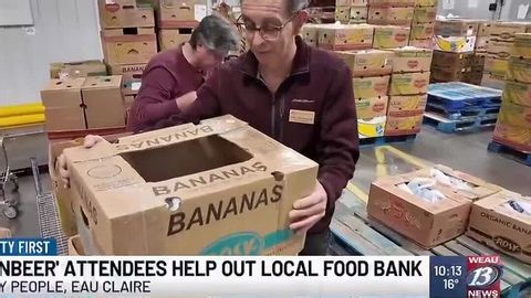 COMMUNITY FIRST: 'Volunbeer' Attendees Help Out Local Food Bank | Haystack News