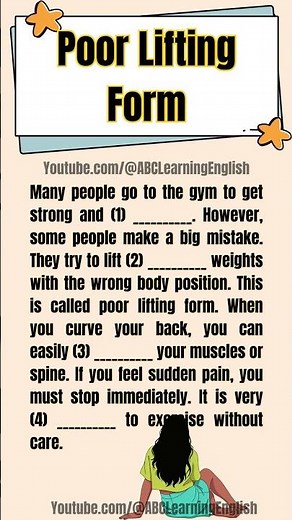 Learn English: How to Talk About "Lifting Weights" & Avoid Injury (A2 Reading)