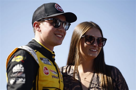 Christopher Bell’s wife Morgan drops a one-emoji reaction for Joe Gibbs’ ace driver’s big Tulsa Shootout win