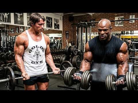 ARNOLD & RONNIE ULTIMATE ARMS WORKOUT - BODYBUILDING LEGENDS TRAINING - GOLDENERA MEETS MASS MONSTER