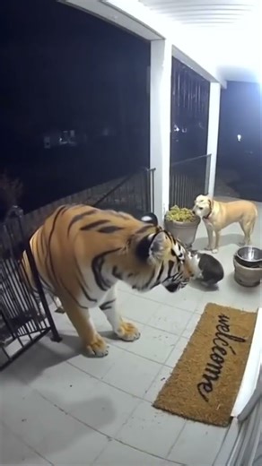 Episodes 286 🐅🐕🐈 Tiger Enters House and Meets Cat and Dog – Unbelievable CCTV Footage!