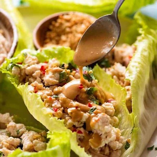 Thai flavours beautifully wrapped up in lettuce cups!! It's delicious LARB GAI 🙌 https://www.recipetineats.com/thai-chicken-lettuce-cups-larb-gai-laab-gai | RecipeTin