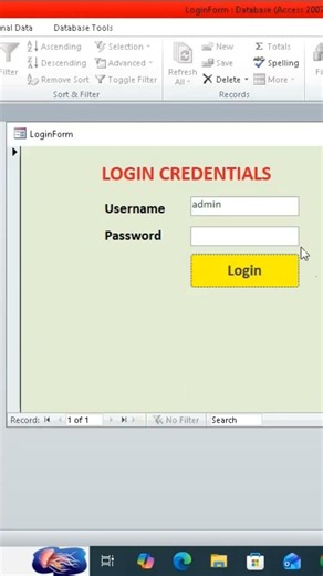 Login Form MS Access
