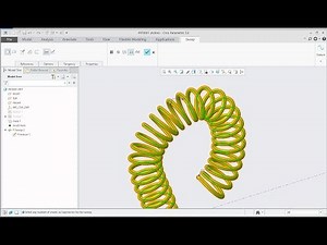Spring in trajectory || Modelling of spring using Sweep command in Creo