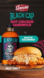 Columbus, it’s time to turn up the heat. 🔥 We teamed up with local favorite Black Cap Hot Sauce to launch the Black Cap Hot Chicken Sandwich – crispy chicken, bold flavor and all the heat you crave. Only at Swensons. Only through May. | Swensons Drive-In Restaurants