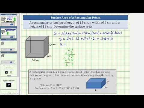 Determine the Surface Area of a Rectangular Prism (Whole Numbers)