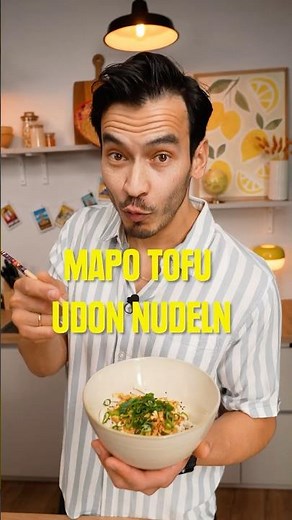 Mapo Tofu Udon Noodles 🍜 Vegan Food Trend from Asia