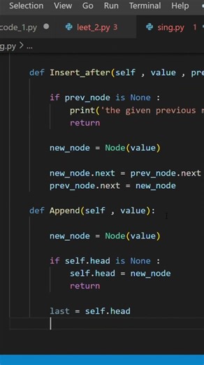 insertion in linked list in python #python #pythonprogramming #pythontutorial #pythonforbeginners