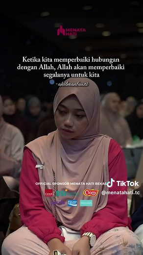 Ingat janji Allah yang ini ya Dear! 🥺 Kalau kamu perbaiki hubungan kamu sama Allah, Allah pasti perbaiki seluruh hidupmu ✨ Yuk, kita mulai langkah itu di Menata Hati! ❤️‍🩹 ______________________________________ JADWAL RESMI EVENT MENATA HATI 📍 Bekasi — 08 Maret 📍Semarang — 05 April 📍Cirebon — 12 April 📍Serang — 19 April 📍Solo — 10 Mei PENTING! Tiket HANYA bisa dibeli di website resmi: 👉 www.menatahati.id ❗Kami tidak menjual tiket di platform lain. ❗Hati-hati penipuan. Pastikan pembelian