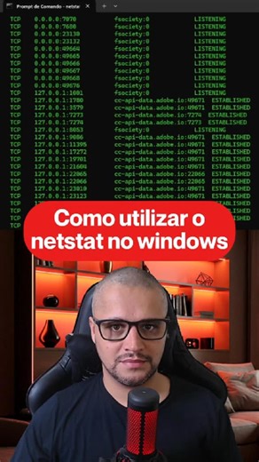 Sidney Rodrigo on Instagram: "Netstat é aquele comando simples que entrega MUITA coisa 👀 Com ele dá pra ver conexões ativas, portas abertas, serviços rodando e até identificar processos suspeitos no Windows. Se aparecer algo estranho, é só pegar o PID e finalizar o processo na hora 🔒 Ferramenta básica, mas poderosa pra quem curte rede e segurança. Salva esse vídeo e manda praquele amigo que deixa todas as portas abertas no Windows 😅 #netstat #sidneyrodrigobr #redes #segurançadainformação #cyb