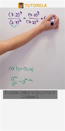 Simplify (7x2)^9 ÷ (2x7)^2: Exponent Rules Explained #Math #ExponentsRules