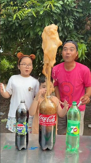 7up, Coca Cola, Pepsi VS mentos