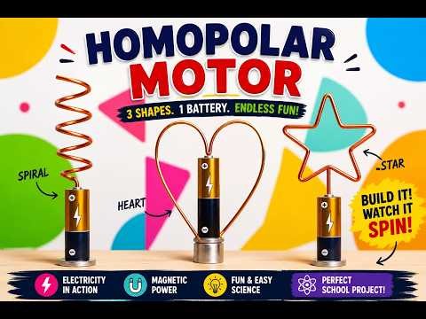 Homopolar Motor Experiment | Easy STEM Project for Kids | Science Exhibition Project