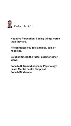 What is negative perception, its effect and solution | Mindscope Psychology #perception