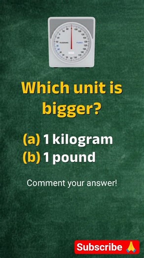 Math Quiz: Kilogram vs. Pound | Unit Measurements #shorts #quiz #maths