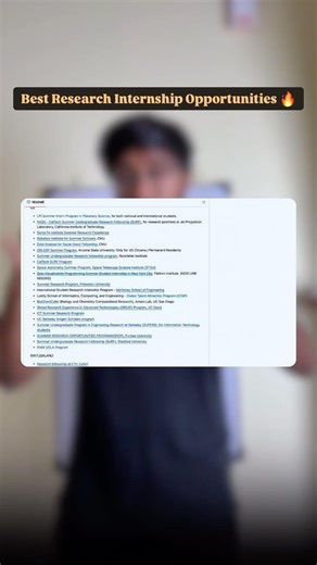 HarshaVardhanGB on Instagram: "How many of you know about these Research Internship opportunities? Research Internship, Foreign Professors, IIT Internships, NIT Internships, Study Abroad Opportunities, Internship Guide, Global Research Opportunities, Academic Growth, Student Career Tips, Tech Internships, International Internships, How to Get Internships, Research Opportunities, Internship Hacks, Career Development, Engineering Students, Placement Preparation, Career Opportunities for Students, 