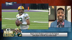 "Aaron Rodgers has been a very selfish guy. ... I go back to personal experiences. His words to me were, 'don't be that guy.' All of a sudden, it's about the money." — Greg Jennings on reports that Rodgers wants to be the NFL's highest-paid player: | First Things First on FS1