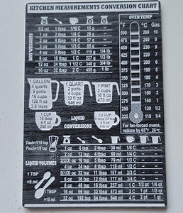 Kitchen Conversion Chart: Barnyard Gray, Magnetic or Peel-n-stick - Etsy