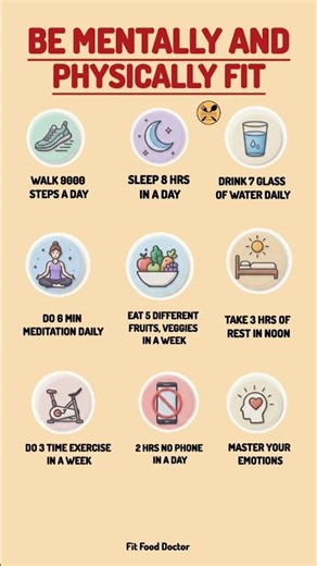 Daily Habits to Stay Mentally & Physically Fit | Healthy Lifestyle Tip #healthtips #healthylifestyle