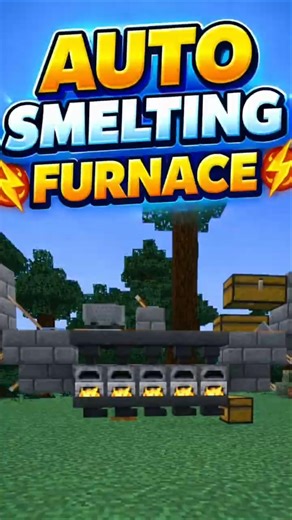 Automatic Smelting Furnace in Minecraft! 🔥⚡ #minecraft #mctutorial #minecraftshorts