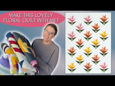 How to make the Lilies on Parade floral quilt! Free quilting tutorial!