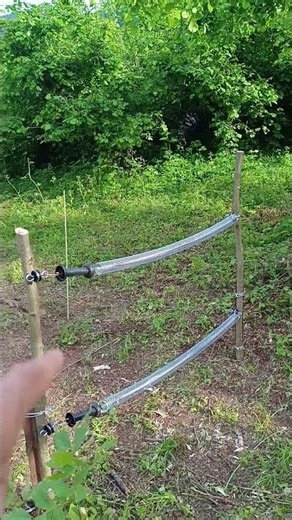 Setting up a new apiary. Beehive stands and an electric fence.