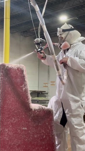 Spray-up laying down chopped strand #marineservices #nuwavecomposites #boatbuilding