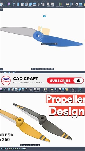 How to Design a Propeller in Autodesk Fusion 360 ⚙️ #cadtutorial #shortvideo #shorts #reels #cad