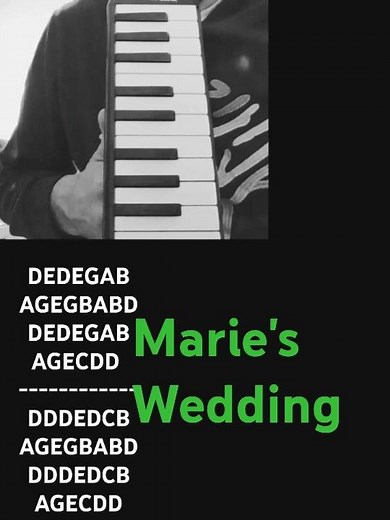 Marie's wedding (Traditional), melódica tutorial de notas, sheet music, lyrics in description. #melo
