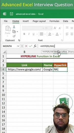 Create Hyperlink in Excel #excel #hyperlink #exceltips #excelshortcuts
