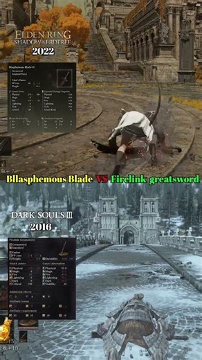 Bllasphemous Blade VS Firelink greatsword #eldenringnightreign #darksouls3