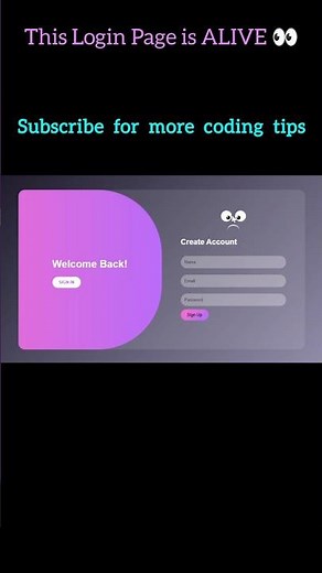 17 This Login Page is ALIVE 👀 | Next-Level UI Animation 💎 HTML CSS Animation #shorts